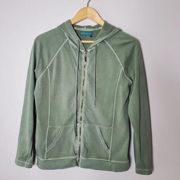 Fresh Produce Washed Green full zip hoodie sweatshirt Size small - Picture 2 of 9